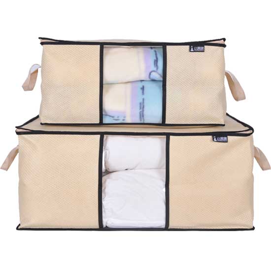 Pack 2 Folding Breathable Jumbo Storage Bag For Comforters