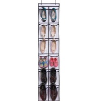 Misslo Over the Narrow Door Organizer with 12 Crystal Pockets (White)