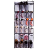 Misslo Over the Door Organizer 24 Large Mesh Pockets for Shoes and Accessories (WHITE)