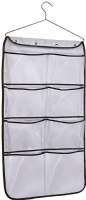 Misslo Durable Hanging Closet Double Sided Bra Stocking Clothes Socks Organizer with 15 Large Mesh Pockets, White