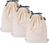 MISSLO Cotton Breathable Dust-proof Drawstring Storage Pouch Bag (Pack 3 M)