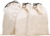 MISSLO Set of 3 Cotton Breathable Dust-proof Drawstring Storage Pouch Bag, (Pack 3 XL)