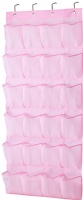 MISSLO Kids Shoe Organizer Door Hanging Baby Closet Storage over the Rack Breathable 24 Large Mesh Pockets for Toddler Girl, Pink