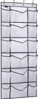 MISSLO Over The Door Shoe Organizer with 6 Extra Large Mesh Storage Pockets Hanging Shoe Holder Hanger, White