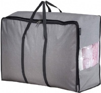 MISSLO Water Resistant Thick Over Size Storage Bag, Folding Organizer Bag, Under Bed Storage, College Carrying Bag for Bedding Comforters, Blanket, Clothes (Grey)