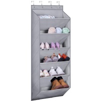 MISSLO Heavy Duty Over The Door Shoe Organizer with Deep Pockets for 12 Pairs of Size 14 Shoes with Design Patent, Hanging Shoe Rack for Closets and Narrow Door Storage Oxford Shoe Holder Hanger