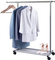 MISSLO Short Clothing Racks for Hanging Clothes with Bottom Shelves and Wheels Heavy Duty Rolling Clothes Rack Kids Clothing Rack for Adult Coat, Closet, Wardrobe