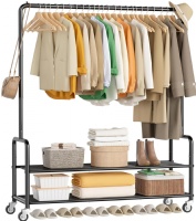 MISSLO Heavy Duty Clothes Rack with Shelves 46.5