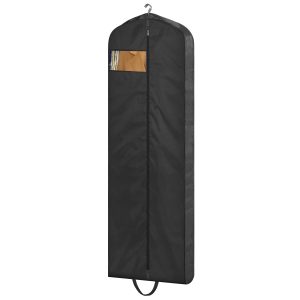 MISSLO 72" Wedding Dress Garment Bag Waterproof Garment Bags for Travel for Women Dress Bags for Gowns Long for Closet Storage, Black