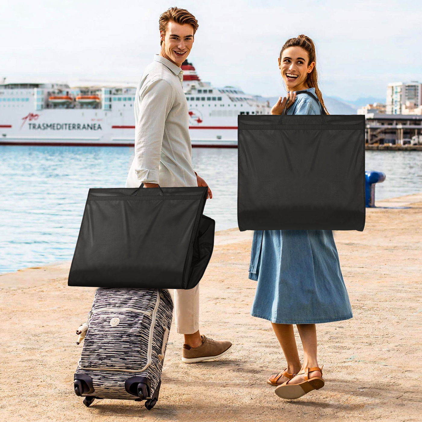 MISSLO 65" Long Garment Bags for Travel Dress Bags for Hanging Clothes Waterproof Wedding Dress Cover Traveling Clothing Protectors for Closet Storage 3-Pack for Gowns, Tuxedos, Coats, Black - Image 2