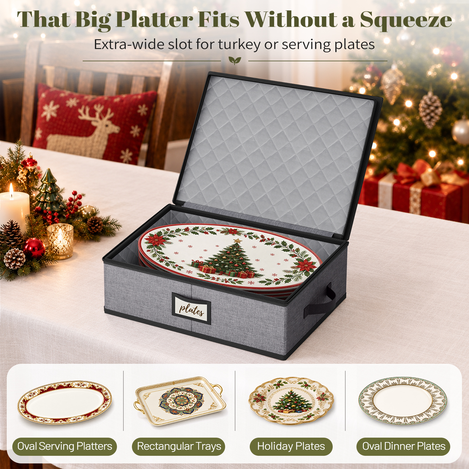 MISSLO 4 PCS China Storage Containers Hard Shell Dish Storage Containers - Image 4