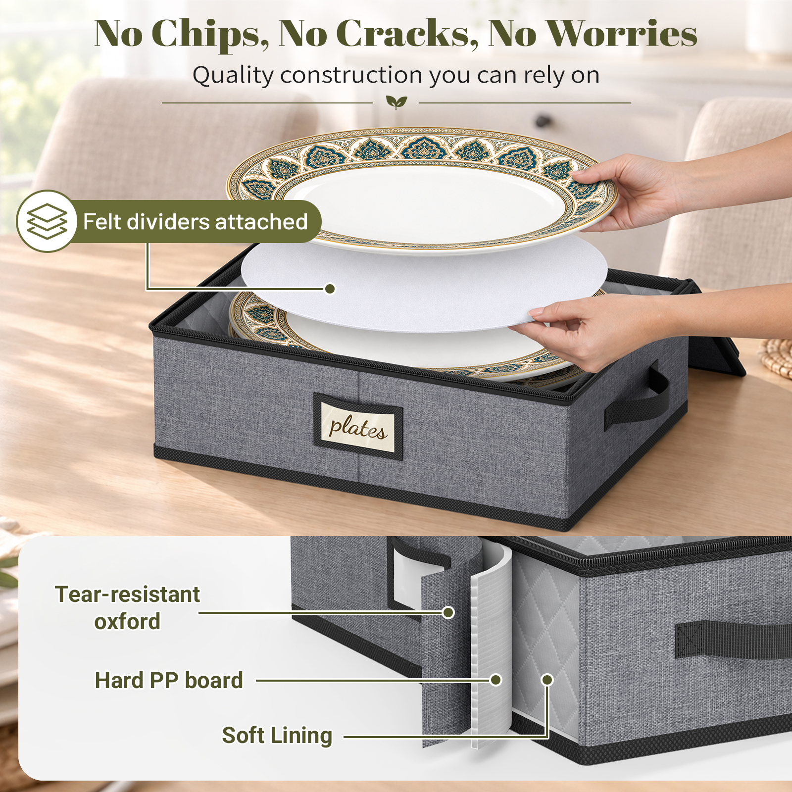 MISSLO 4 PCS China Storage Containers Hard Shell Dish Storage Containers - Image 5
