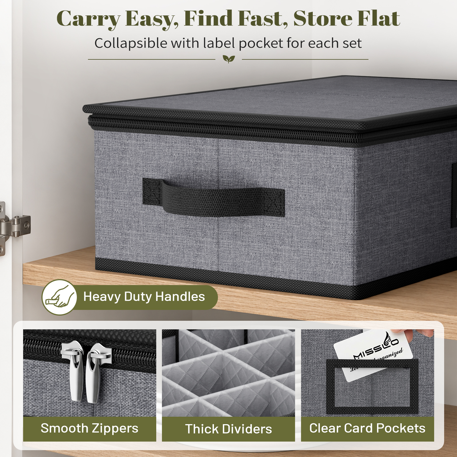 Large Capacity China Storage Containers Packing Dish Plate Mug Wine Glass Moving Dish Storage Containers Plate Storage Containers Hard Shell Stores 8 Dinnerware Sets 12 Mugs 12 Wine Glasses - Image 6