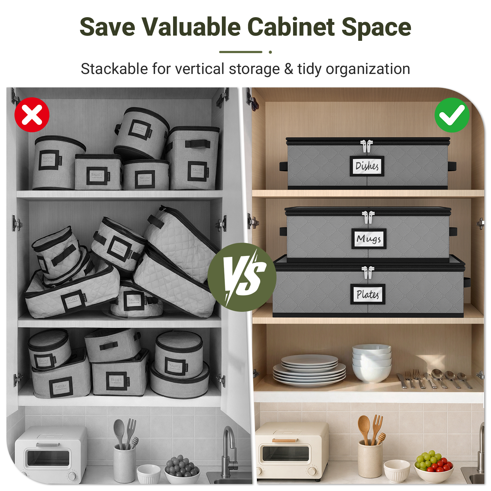 Large Capacity China Storage Containers for Moving Dish, Plate, Mug Dish Storage Container Christmas Plate Storage Container Hard Shell Kitchen Packing Boxes for Dishes, Dinnerware, 3-Piece Set - Image 7