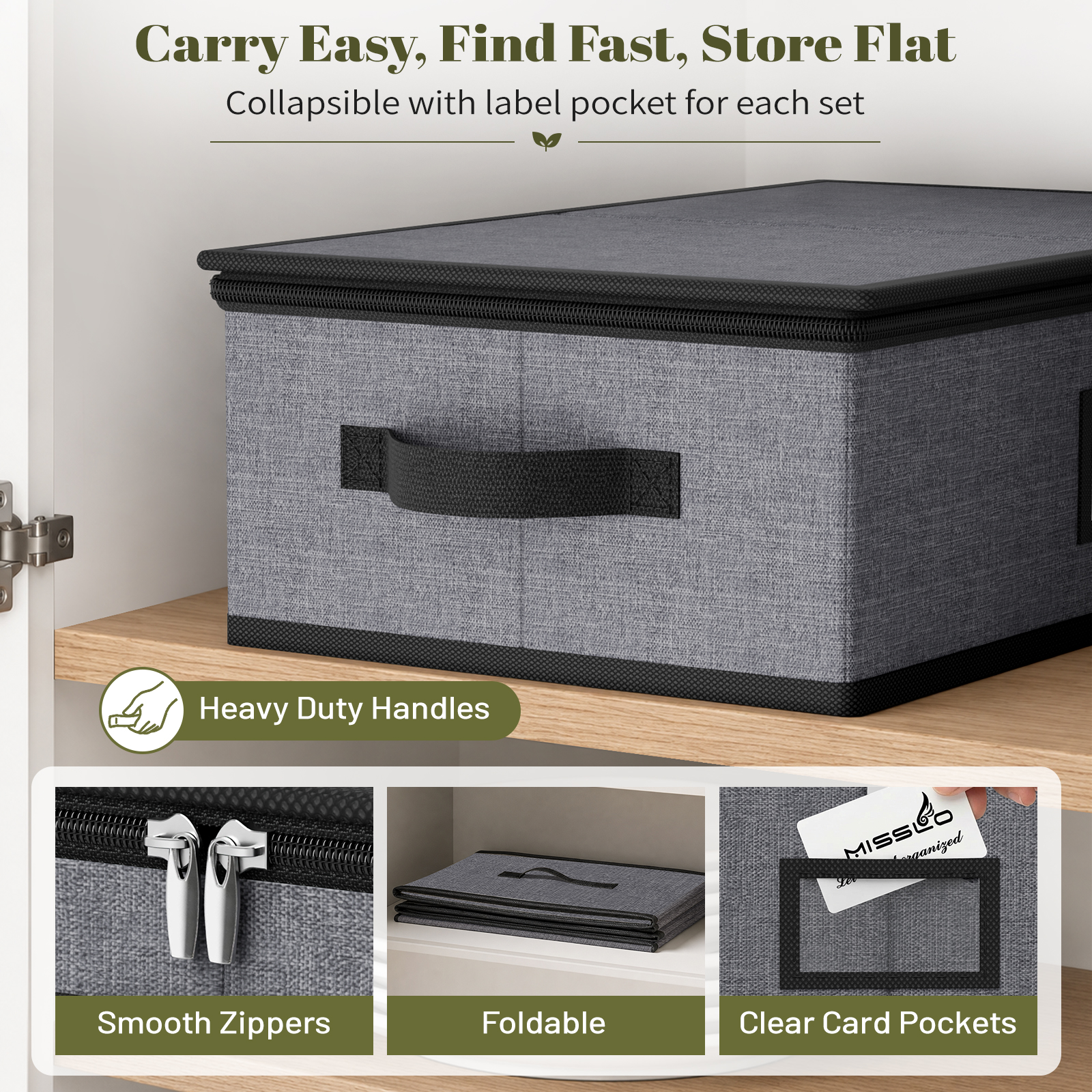 MISSLO 4 PCS China Storage Containers Hard Shell Dish Storage Containers - Image 8